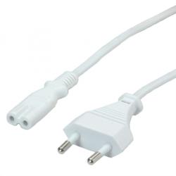 Valueline Cablu alimentare Euro la IEC C7 (casetofon) 2 pini 1.8m Alb, Value 19.99. 2095 (19.99.2095-100)