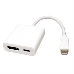 Roline Adaptor USB-C la Displayport v1.2 + 1 x USB-C PD (Power Delivery) T-M, Roline 12.03. 3221 (12.03.3221-10)