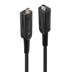 Lindy Cablu micro HDMI v2.0 4K60Hz Fibra optica Hybrid HDR - conectori HDMI, DVI detasabili T-T 20m, Lindy L38321 (L38321)