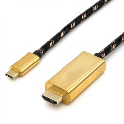 Roline Cablu USB-C la HDMI 4K60Hz GOLD T-T 1m, Roline 11.04. 5844 (11.04.5844-10)