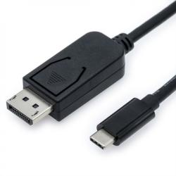 Valueline Cablu USB tip C la Displayport v1.2 4K T-T 1m Negru, Value 11.99. 5845 (11.99.5845-10) - conectica