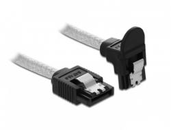 Delock Cablu SATA III drept/unghi jos 70cm Transparent, Delock 85347 (85347)
