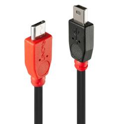 Lindy Cablu Micro USB-B OTG la Mini-B T-T 1m, Lindy L31718 (L31718)