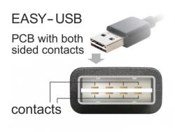 Delock Cablu EASY-USB 2.0 tip A unghi sus/jos la micro USB-B T-T 0.5m Negru, Delock 85203 (85203)