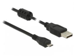 Delock Cablu USB 2.0 la micro USB-B 5m Negru T-T, Delock 84910 (84910)