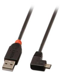 Lindy Cablu USB 2.0 la micro USB-B unghi dreapta 2m T-T Negru, Lindy L31977 (L31977)