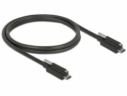 Delock Cablu SuperSpeed USB 10 Gbps (USB 3.1 Gen 2) tip C cu surub sus T-T 1m Negru, Delock 83719 (83719) - conectica
