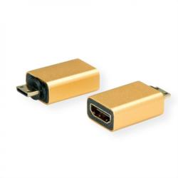 Roline Adaptor mini HDMI-C la HDMI-A GOLD 4K60Hz, Roline 12.03. 3154* (12.03.3154-20)