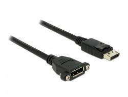 Delock Cablu Displayport 1.2 T-M panel mount 1m Negru, Delock 85114 (85114)
