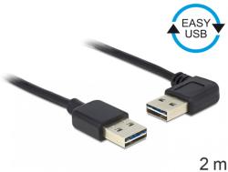 Delock Cablu EASY-USB 2.0 tip A la EASY-USB 2.0 tip A unghi stanga/dreapta T-T 2m negru, Delock 85557 (85557)