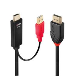 Lindy Cablu HDMI la Displayport cu alimentare USB T-T 2m Negru, Lindy L41426 (L41426)