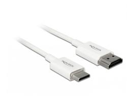 Delock Cablu HDMI la mini HDMI-C T-T 3D 4K 2m Slim Premium Alb, Delock 85144 (85144)