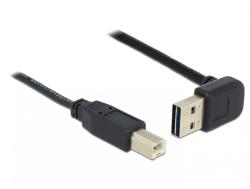 Delock Cablu EASY-USB 2.0 tip A unghi sus/jos la USB-B T-T 5m Negru, Delock 83542 (83542)