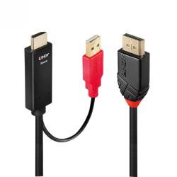 Lindy Cablu HDMI la Displayport cu alimentare USB T-T 1m Negru, Lindy L41425 (L41425)