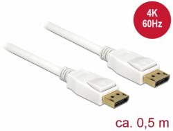 Delock Cablu Displayport 1.2 T-T 4K 60Hz 0.5m Alb, Delock 85507 (85507)