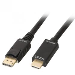Lindy Cablu Displayport la HDMI 4K30Hz 5m T-T Negru, Lindy L36924 (L36924)
