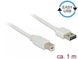 Delock Cablu EASY-USB 2.0 tip A la USB-B T-T 1m Alb, Delock 83686 (83686)