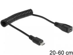 Delock Cablu prelungitor spiralat micro USB-B T-M, Delock 83249 (83249)