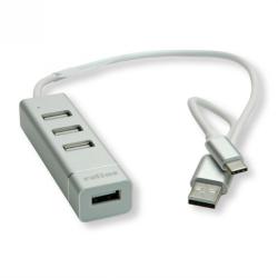 Roline Hub USB 2.0 tip A+C cu 4 porturi, Roline 14.02. 5037 (14.02.5037-10)