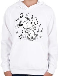 printfashion Snoopy music - Gyerek kapucnis pulóver - Fehér (2123927)