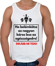 printfashion HA BELÉM KÖTSZ - Férfi atléta - Fehér (2125535)