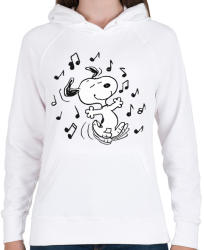printfashion Snoopy music - Női kapucnis pulóver - Fehér (2123901)