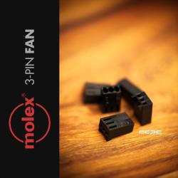 MDPC-X 3-Pin Molex ventilátor csatlakozó - Fekete (CO-FAN-3)