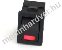 Phobya négyszögletes kapcsoló - piros LED - unipoláris ON/OFF (3-Pin)
