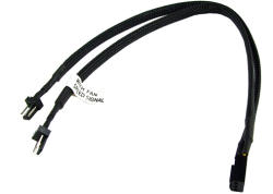 Phobya Y-Kabel 3Pin Molex - 2x 3Pin Molex 30cm - fekete