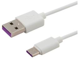 SAVIO USB-C apa - USB 2.0-A apa Adat- és töltőkábel 1m - Fehér (CL-126)