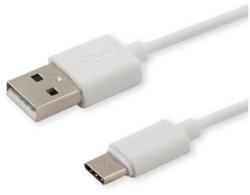 SAVIO USB-C apa - USB 2.0-A apa Adat- és töltőkábel 1m - Fehér (CL-125)