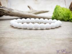 R. M. ékszer Hógolyó jáde ásvány karkötő (1349-RM-18)
