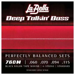 La Bella Deep Talkin’ 760N - Basszusgitár húr /60-70-94-115 (Fekete Nylon Bevonattal)