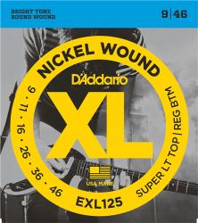 D'Addario D’addario EXL125 - XL Elektromos Gitárhúr Klt. / Super Light Top-Regular Bottom - . 009-. 046