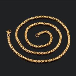 Elegance Nemesacél nyaklánc különleges szemzésű 60 cm hosszú 4 mm arany fazonban (NYA - 284134)