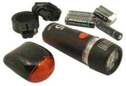 Jing Yi 5-3 elemes LED lámpa szett, ( első és hátsó), elemekkel
