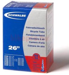 Schwalbe SV12 26 x 1, 75 (30/47-559/597) MTB belső gumi 40 mm hosszú bontható szeleppel, 140 g, presta