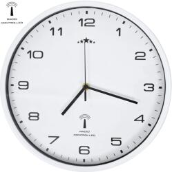 vidaXL fehér színű rádióvezérelt falióra kvarcszerkezettel 31 cm (50616)