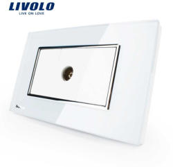 LIVOLO Priza simpla TV Livolo cu rama din sticla , standard italian (VL-C392V-81)