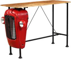 vidaXL Masă bar, stil tractor, lemn masiv mango, roșu, 60x150x107 cm (246237)