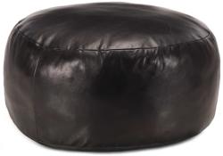vidaXL Fotoliu puf, negru, 60 x 30 cm, piele naturală de capră (248140) Canapea