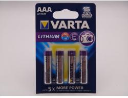 VARTA Lithium LR03 AAA baterii litiu 1, 5V blister 4 cod 6103