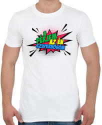 printfashion A férjem az én szuperhősöm! - Férfi póló - Fehér (2140821)