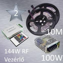 Vled Silver 2 (5050 SMD 30led/m szalag +RF 20 gombos vezérlő + 100W fém táp) (RGB-szett-silver-2)