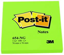 3M Notite adezive 3M Post-it 76 x 76 mm verde neon 100 file (3M654VN)