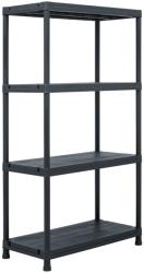 vidaXL Raft de depozitare, negru, 60 x 30 x 138 cm, plastic, 100 kg (45673) - vidaxl