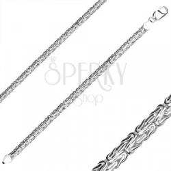 Ekszer Eshop Lapos karkötő 925 ezüstből - bizánci stílusú lánc, delfinkapocs, 190 mm