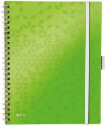 Leitz Caiet de birou WOW Be Mobile, PP, certificare FSC, reciclabil, A4, 80 coli, cu spira, matematica, Leitz verde E46450054 (E46450054)