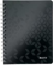 Leitz Caiet de birou WOW, PP, certificare FSC, reciclabil, A5, 80 coli, cu spira, dictando, Leitz negru E46390095 (E46390095)