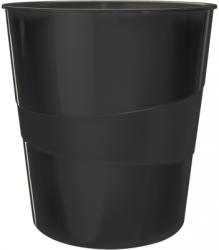 LEITZ Cos de birou 15 litri WOW Leitz negru metalizat E52781095 (E52781095)